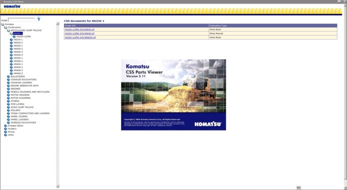 Komatsu Service manuals 2022 online access